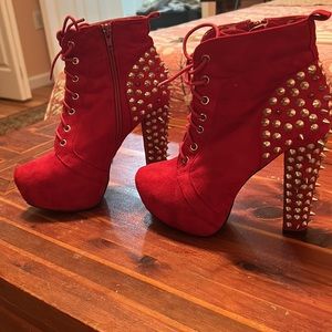 Red Spiked Boots